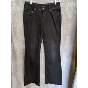 Vintage VS London Jeans Womens 10 Black Denim Raw‎ Hem Boot Cut Y2K